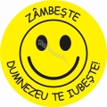Sticker rotund, Zambeste, Dumnezeu te iubeste!